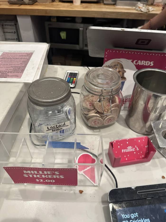 jar of sealed tablets on the counter