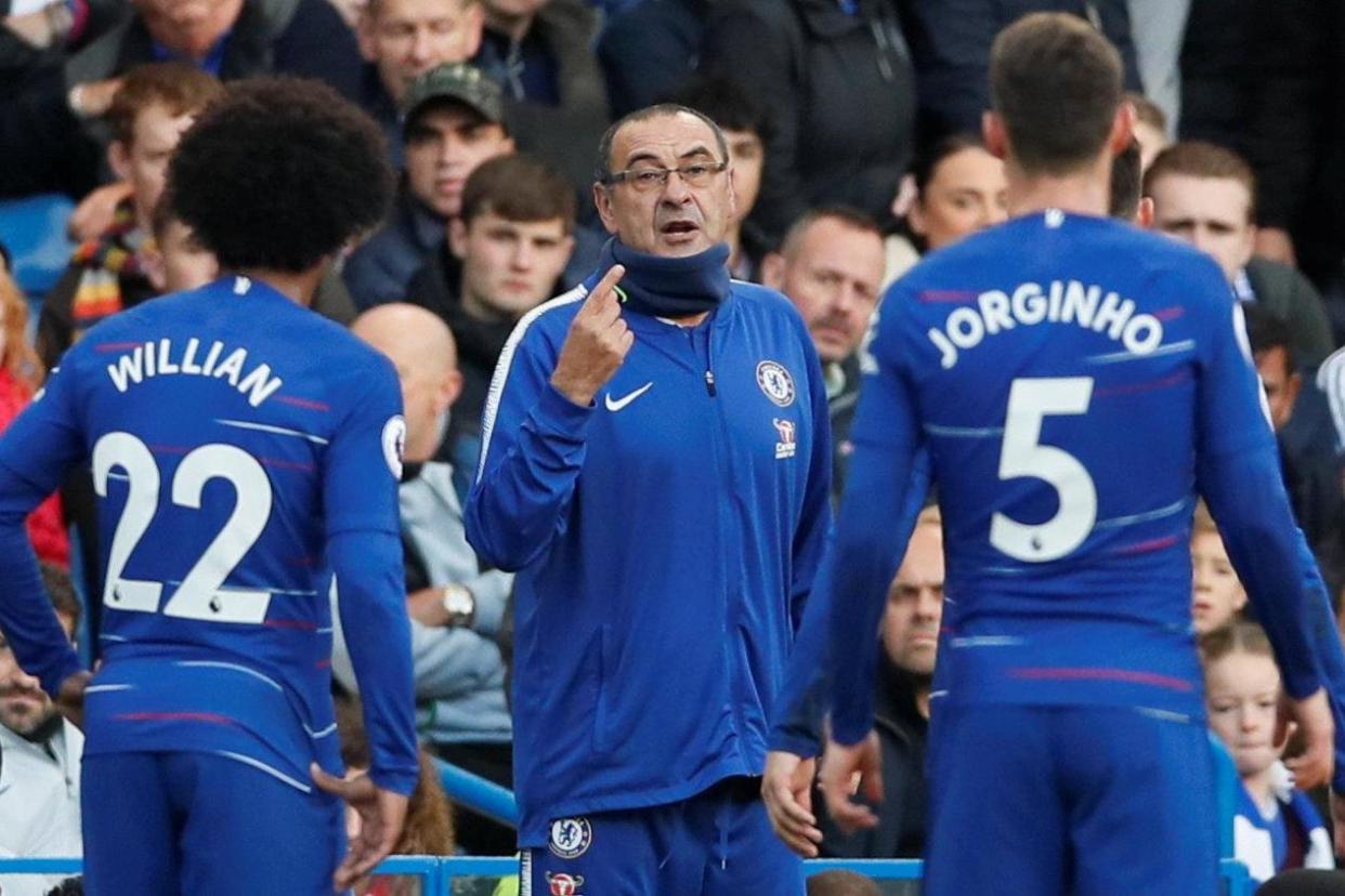 Sarri extended his unbeaten Premier League start to a record 12 games: REUTERS