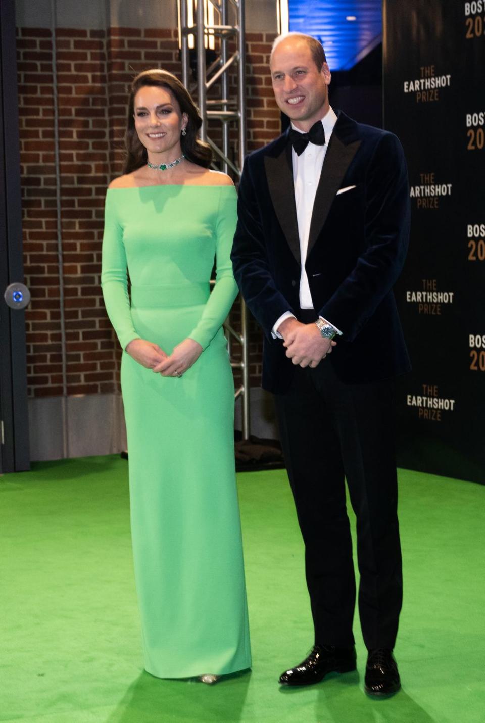 kate rents green gown from hurr for earthshot prize