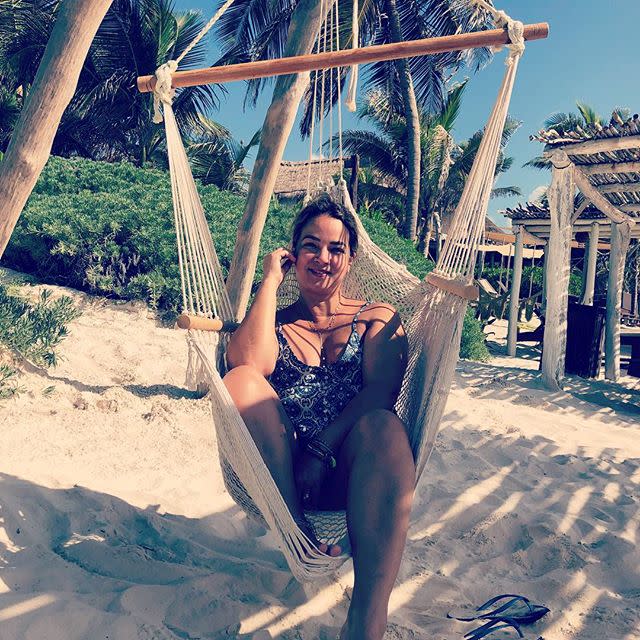 Adamari López en Tulum, posando en bikini. <a href="https://www.instagram.com/adamarilopez/?hl=en" rel="nofollow noopener" target="_blank" data-ylk="slk:Foto: Adamari López/Instagram;elm:context_link;itc:0;sec:content-canvas" class="link ">Foto: Adamari López/Instagram</a>