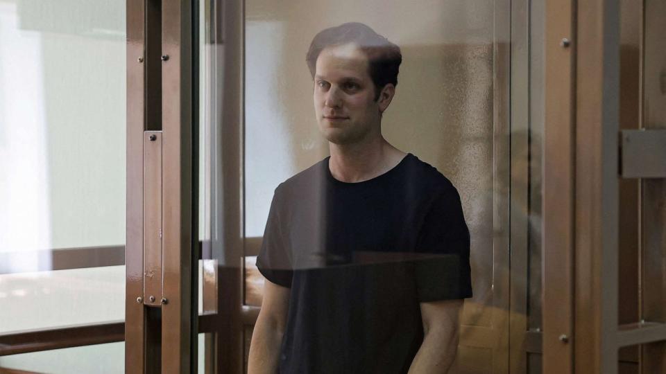 PHOTO: Wall Street Journal reporter Evan Gershkovich appears during a court hearing to consider an appeal against his detention, in Moscow, Russia, June 22, 2023. (Evgenia Novozhenina/Reuters)