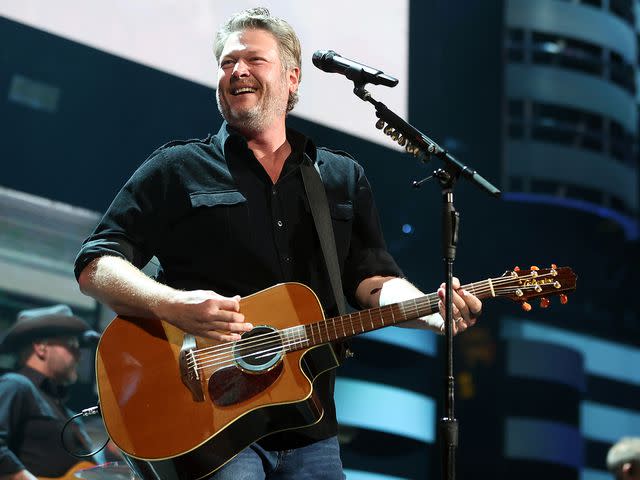 <p>Matt Winkelmeyer/Getty</p> Blake Shelton performs onstage during the 2021 iHeartCountry Festival on October 30, 2021 in Austin, Texas.