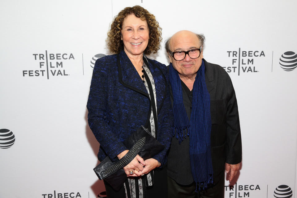 Closeup of Rhea Perlman and Danny DeVito