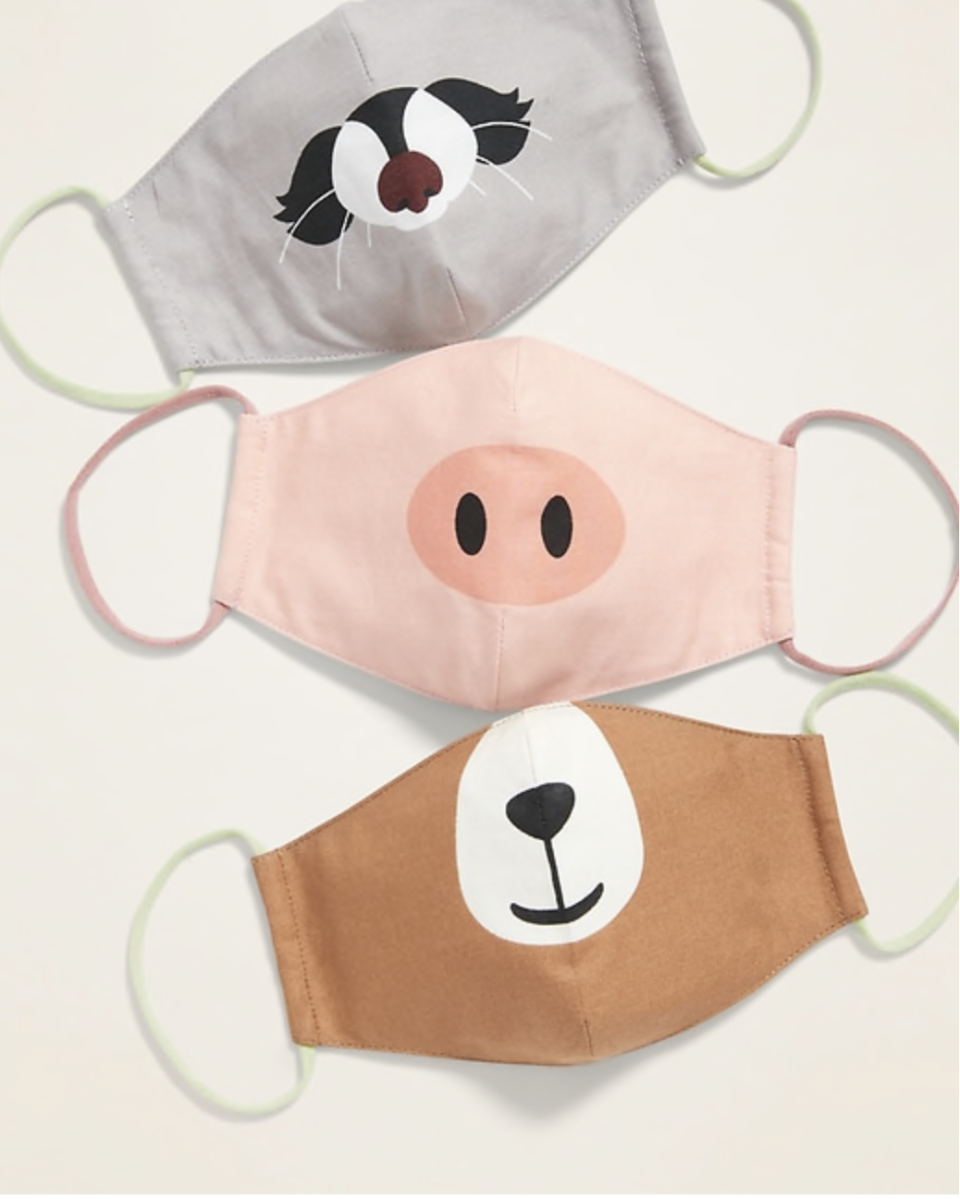 3) (3-Pack) Cloth Critter Face Masks