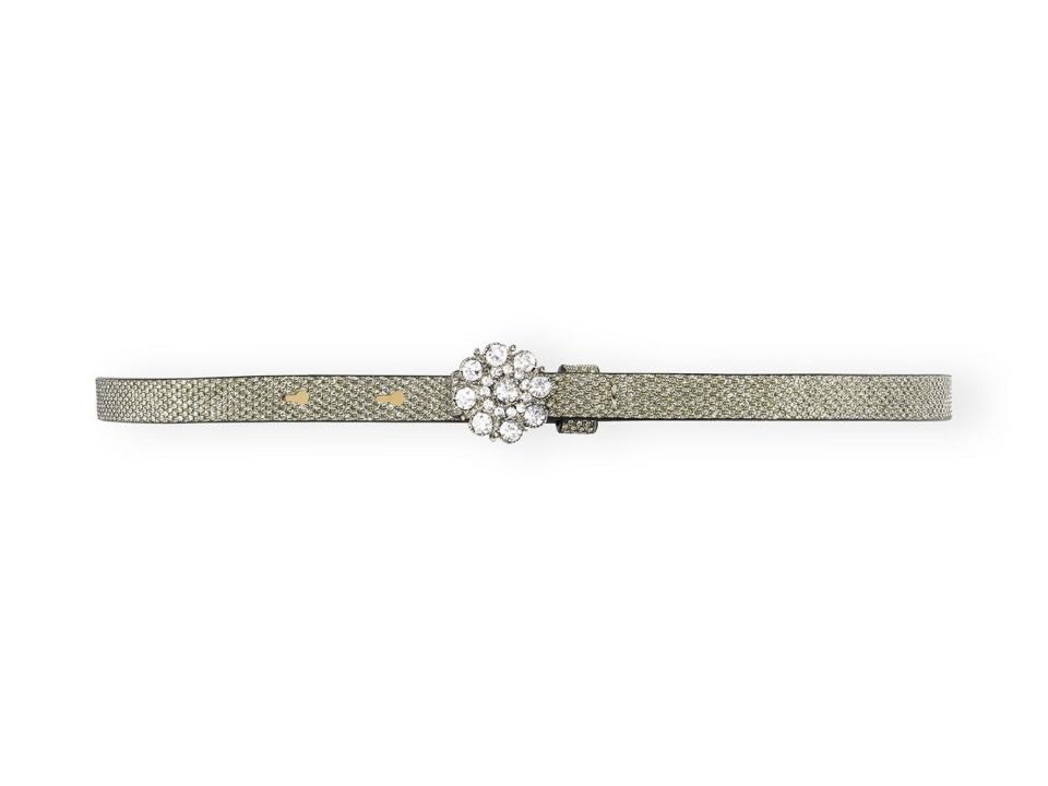 Ganni Jewel Thin Glitter Waist Belt