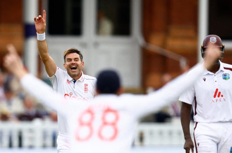 James Anderson delighted the Lord’s crowd with a classic bail trimmer (Action Images via Reuters)