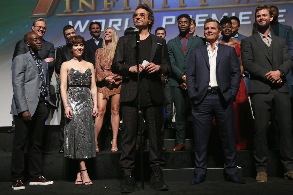 Robert Downey Jr. gives emotional speech at Avengers: Infinity War premiere