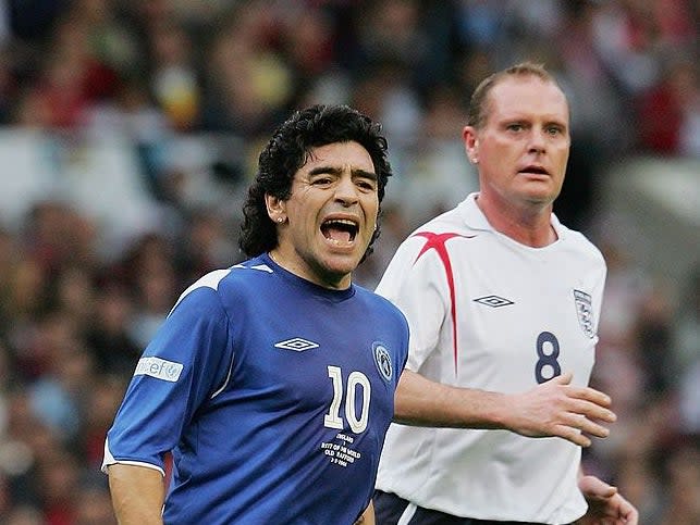 Diego Maradona and Paul Gascoigne (Manchester United via Getty Imag)