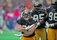 One of the most feared linebackers of his generation, Kevin Greene defied his status as a fifth-round draft pick, piling up sacks and earning a spot in the Hall of Fame. For 15 years, Greene terrorized quarterbacks while playing for the Rams, Steelers, Panthers and 49ers. He was an All-Pro twice and picked to play in five Pro Bowls. His 160 sacks are the third-most in NFL history. Greene was 58.