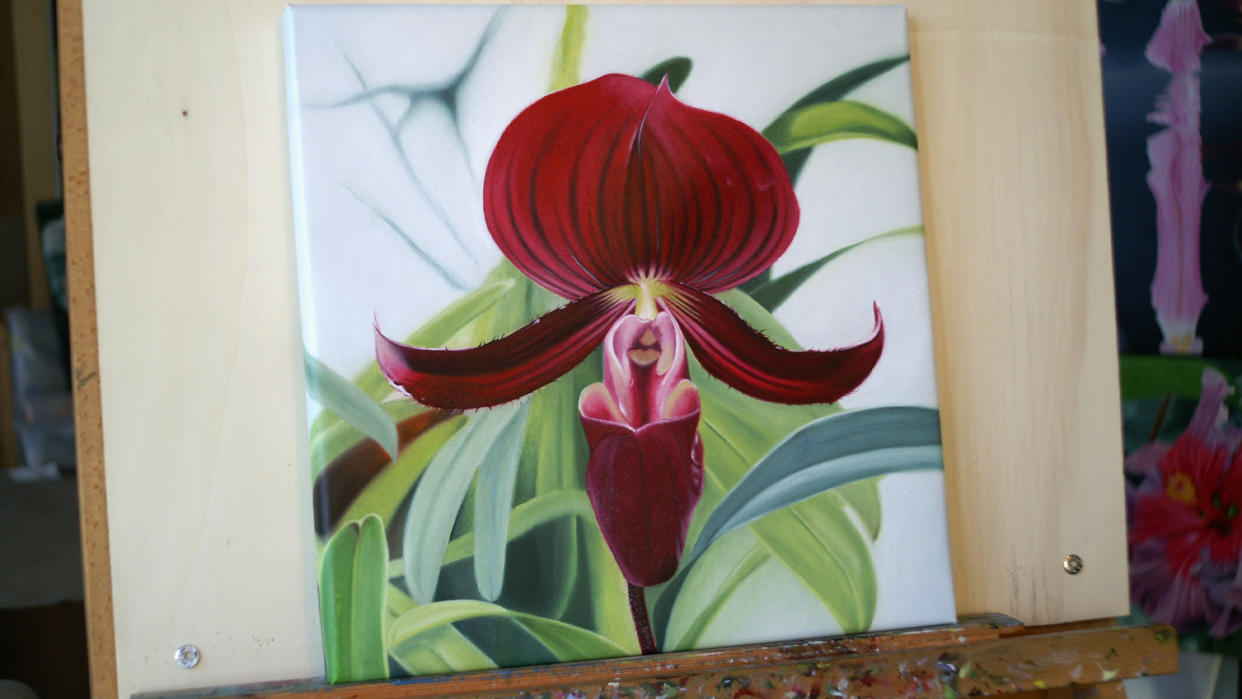  Oil Painting of an orchid 