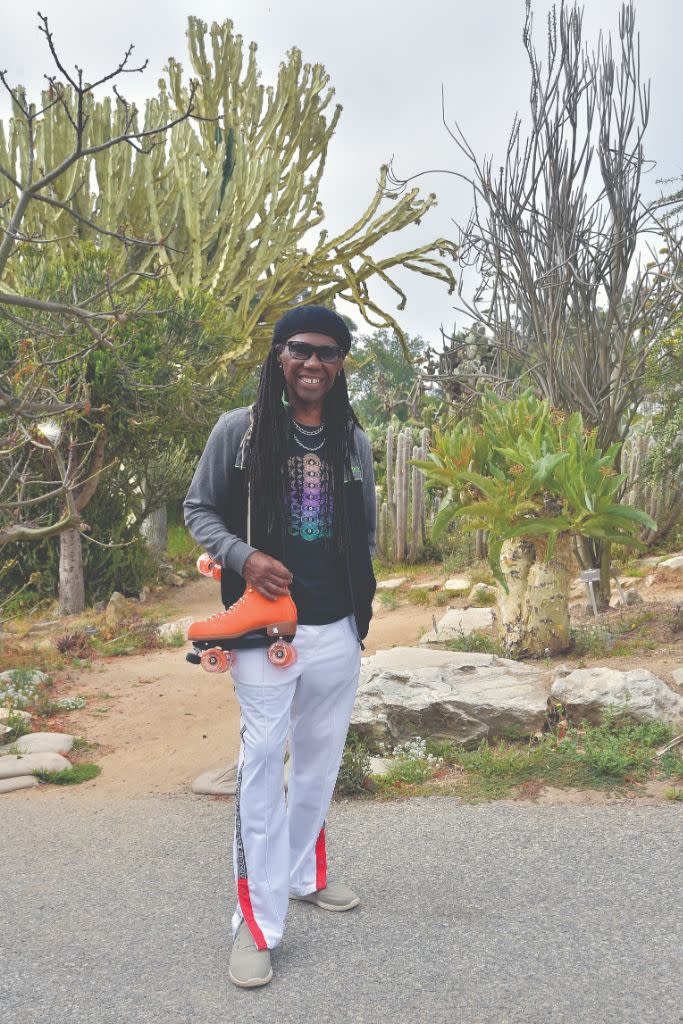 Nile Rodgers at the 2021 debut of the DiscOasis in Los Angeles. - Credit: Courtesy Stefanie Keenan/Getty Images for The DiscOasis