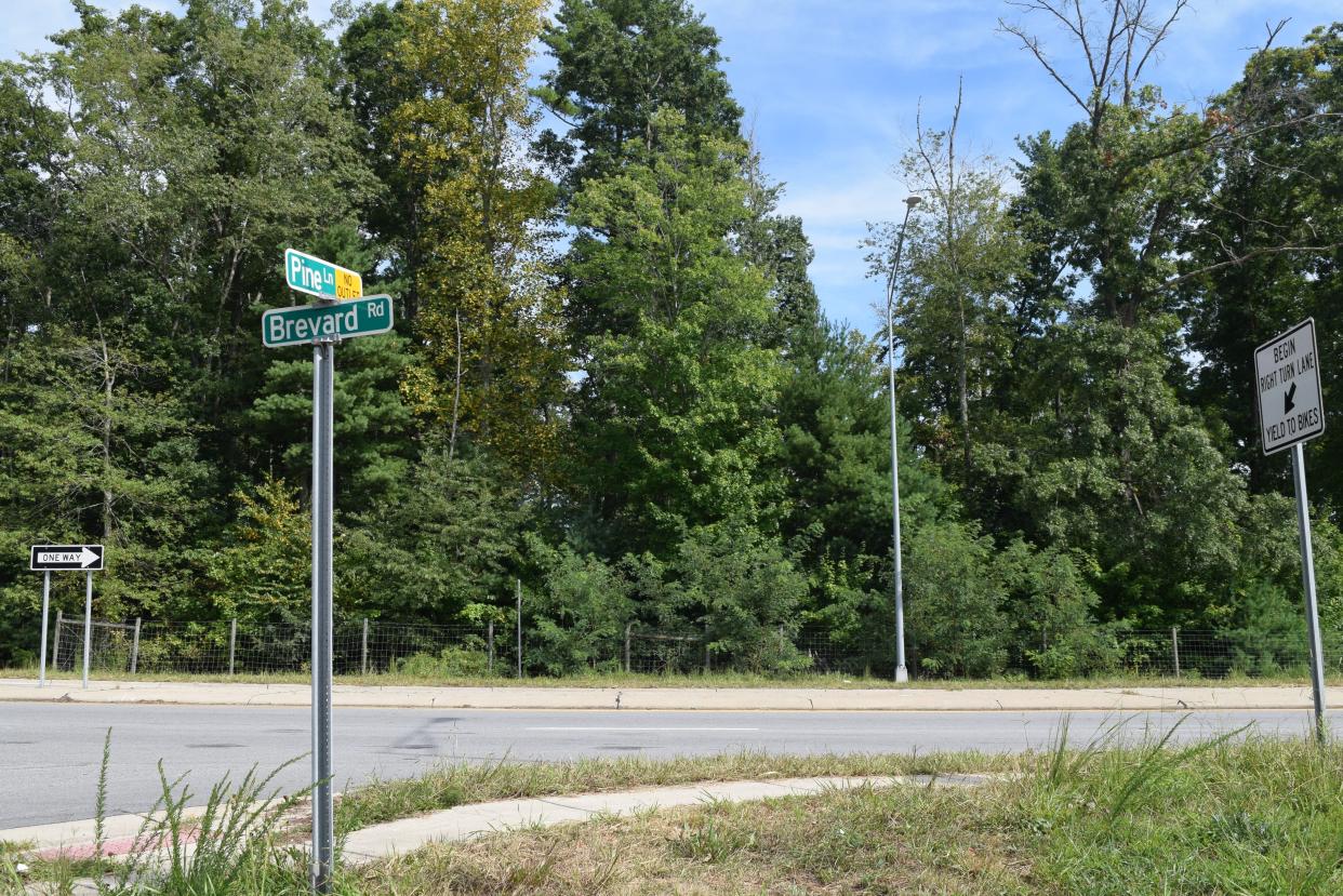 The Pine Lane Apartments are proposed to be off of Pine Lane Road in West Asheville. Pine Land Road's only outlet is to Brevard Road.