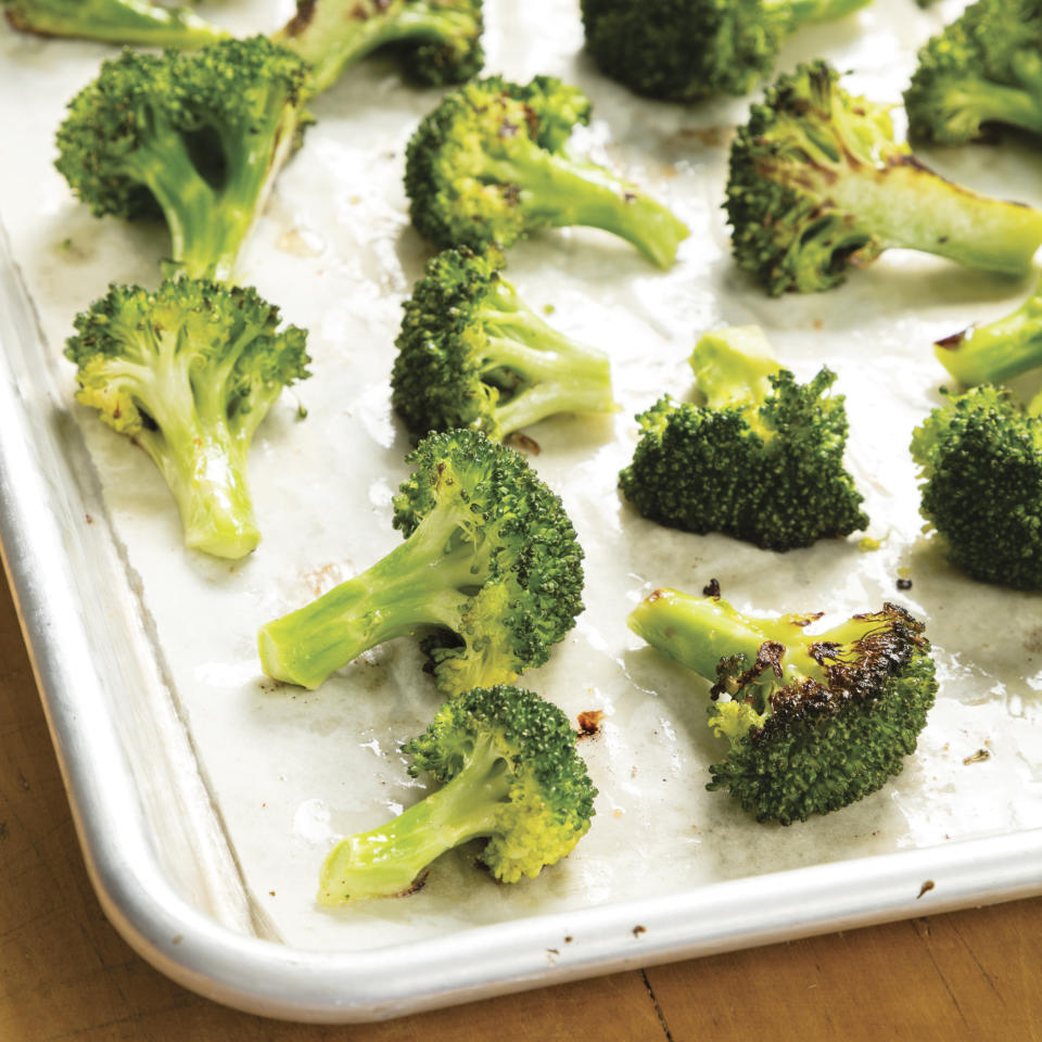 This undated photo provided by America's Test Kitchen in February 2019 shows Roasted Broccoli in Brookline, Mass. This recipe appears in “The Complete Cookbook for Young Chefs.” (Daniel J. van Ackere/America's Test Kitchen via AP)