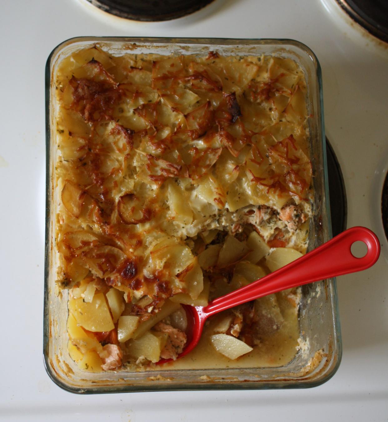 potato and salmon casserole