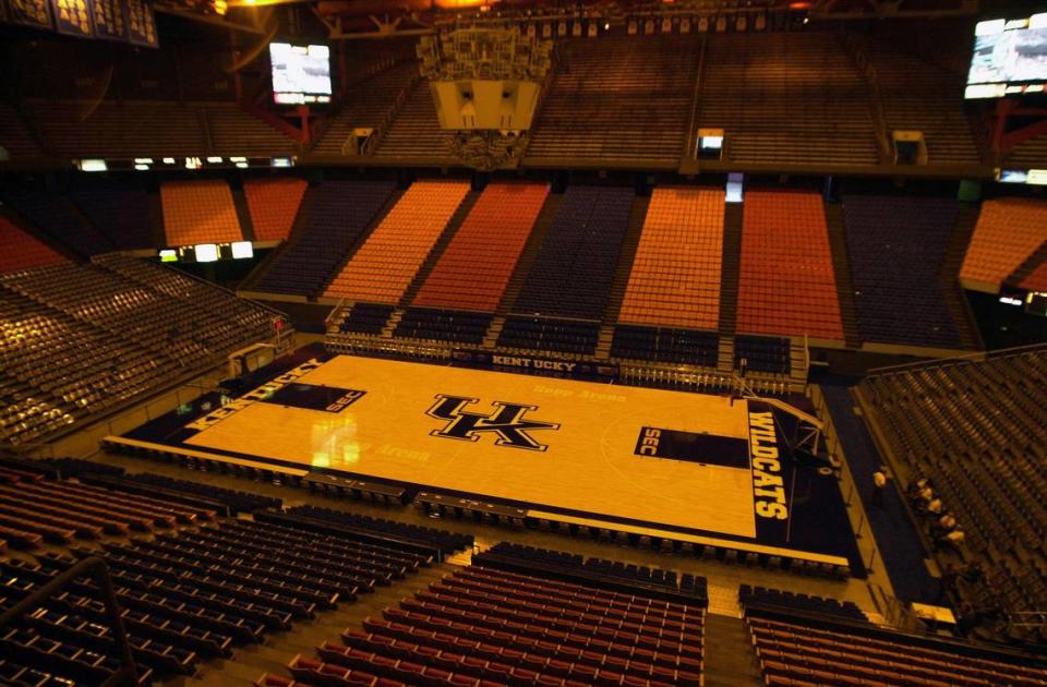 The Rupp Arena court that was home to the Cats from the 2001-02 season until Tuesday night debuted Aug. 11, 2001, in a charity game featuring former UK players.