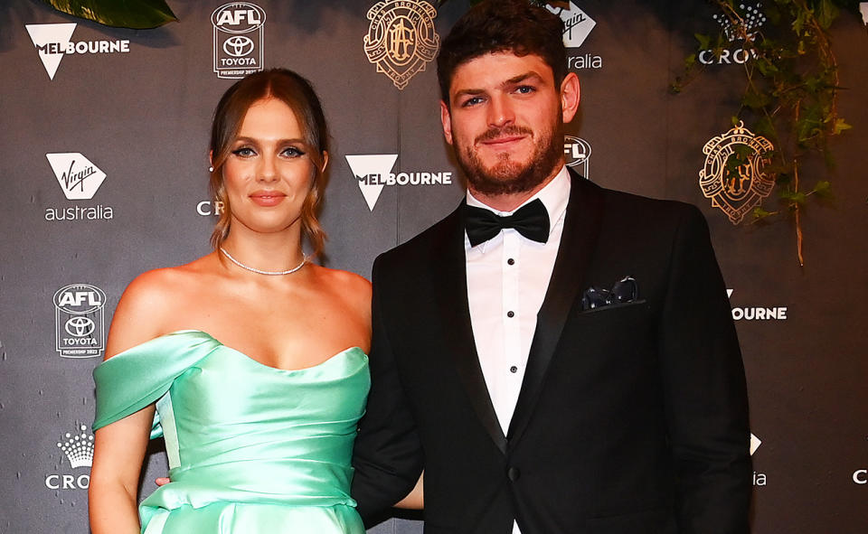 Angus Brayshaw and Danielle Frawley, pictured here at the Brownlow Medal in 2022.