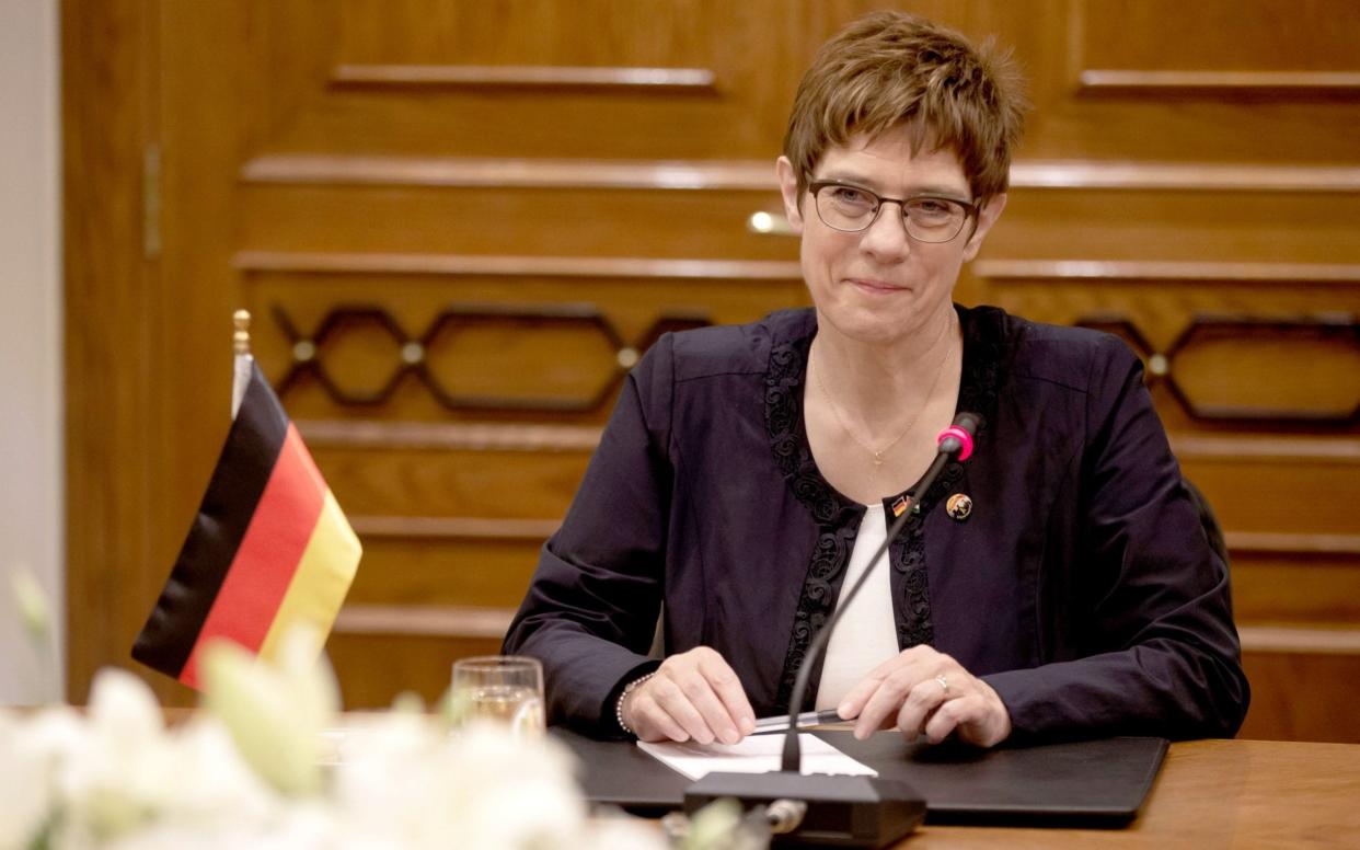 Annegret Kramp-Karrenbauer came under fire after she appeared to call for the former intelligence chief to be expelled from the CDU. - REX