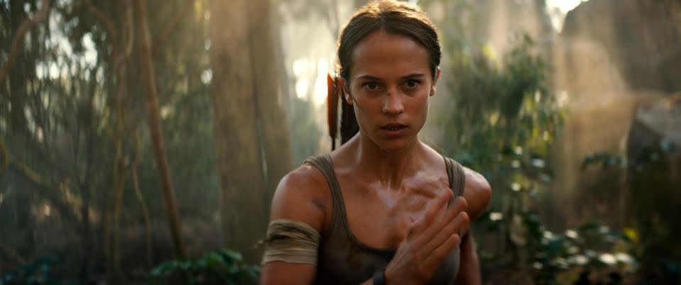 Alicia Vikander said she was aware of the controversy surrounding an “attempted rape” scene in the ‘Tomb Raider’ game her film is based on. Source: Supplied