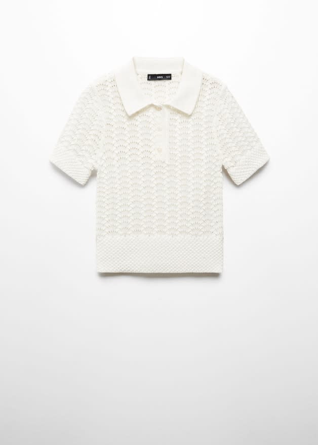 Pull over crochet col polo