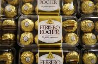 Ferrero Rocher chocolates produced by Italian confectionary maker Ferrero are displayed at a supermarket's shelf in Subang Jaya