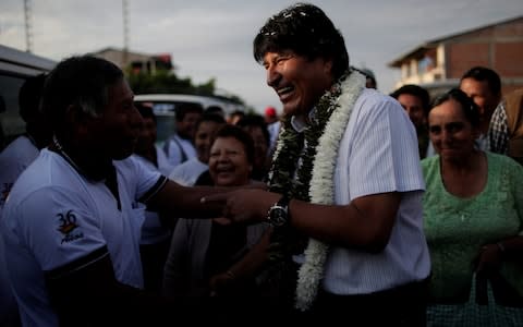 The once wildly-popular Leftist and former coca farmer, elected Bolivia's first indigenous president in 2005, has seen his support wane amid corruption allegations - Credit: Ueslei Marcelino/Reuters