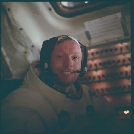 Astronaut Neil A. Armstrong, Apollo 11 commander, is pictured inside the Lunar Module (LM) while the LM rested on the lunar surface during the Apollo 11 mission July 20, 1969. REUTERS/NASA/Handout