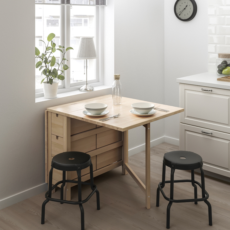 5) NORDEN / RÅSKOG Table and 2 Stools