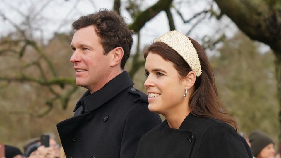 Jack Brooksbank and Princess Eugenie attending the Christmas Day church service