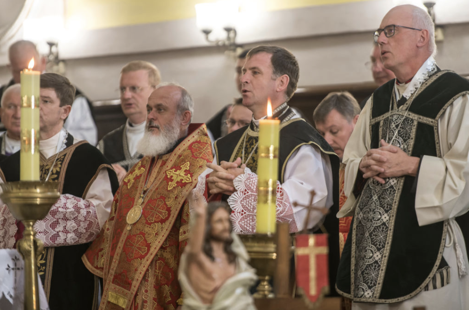 Commemorating the victims of the Volyn Massacre in Lutsk, Ukraine, on July 9, 2023 (Photo by Maxym Marusenko/NurPhoto via Getty Images)