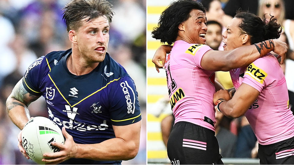 Melbourne's Cameron Munster wasn't penalised for a first-half hit on Jarome Luai which required the Penrish star to take a HIA before returning to the field. Pictures: Getty Images