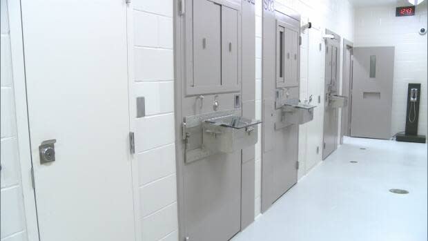 Doors to cells in a jail segregation unit at the Northeast Nova Scotia Correctional Facility.
