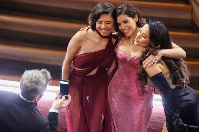 <p>Rich Polk/Variety via Getty</p> Xochitl Gomez, America Ferrera and Becky G