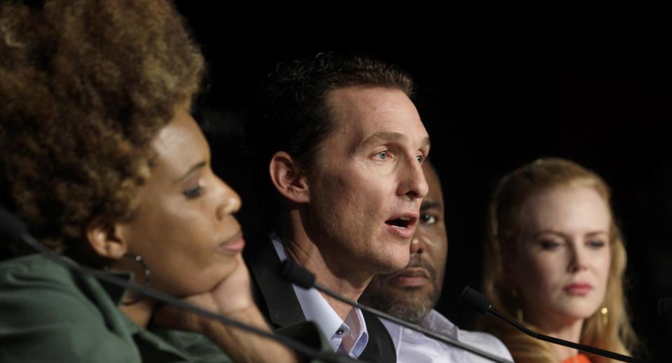 From left, actors Macy Gray, Matthew McConaughey, director Lee Daniels and actress Nicole Kidman attend a press conference for The Paperboy at the 65th international film festival, in Cannes, southern France, Thursday, May 24, 2012. (AP Photo/Virginia Mayo)