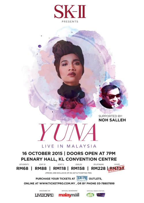 The lead vocalist of the award-winning Malaysian indie alternative rock band "Hujan", Noh Salleh will be the opening act for Malaysia's very own contemporary songstress Yuna at her upcoming concert in Malaysia this 16 October.