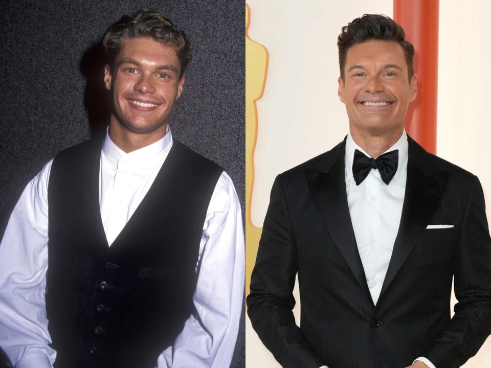 Ryan Seacrest in 1994 and 2023.