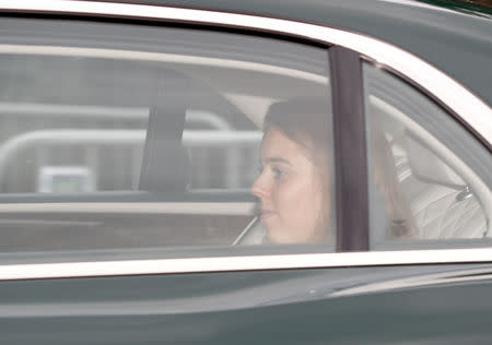 Princess Beatrice arrives at Windsor Castle a day ahead of her sister Princess Eugenie's wedding to Jack Brooksbank in Windsor, Britain, October 11, 2018. REUTERS/Peter Nicholls