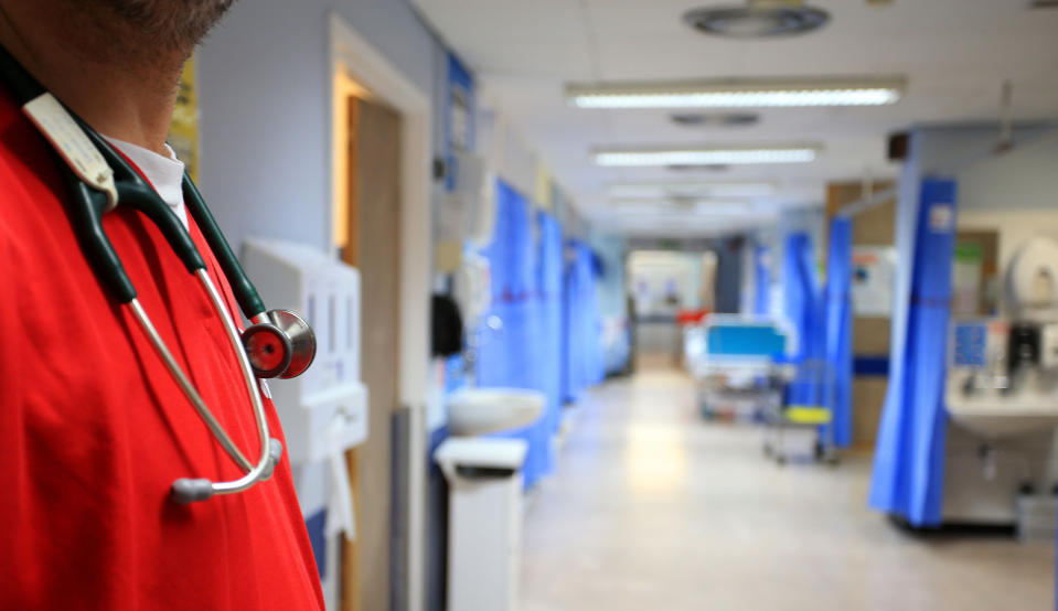 EMBARGOED TO 0001 MONDAY NOVEMBER 18 File photo dated 03/10/14 of a nurse on a ward at a hospital. Most people believe that transferring NHS staff to private companies is unacceptable, a new study suggests.