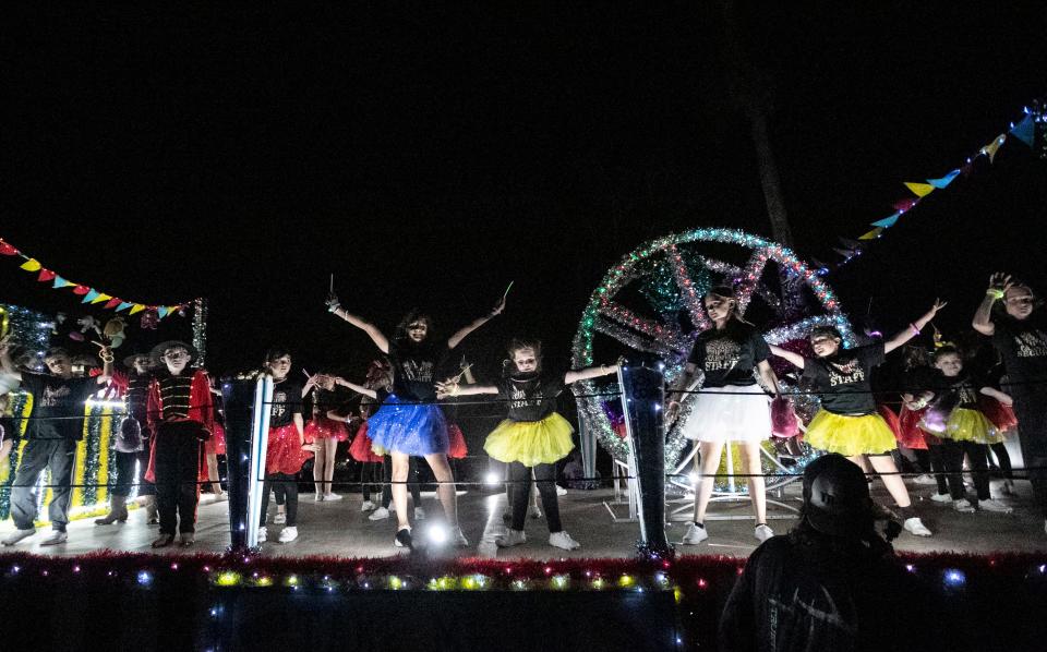 The Bayshore Cloggers perform during the Edison Festival of Light Parade on Saturday, Feb. 18, 2023, in Fort Myers.