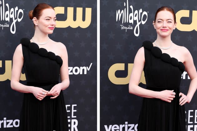 Emma Stone Wears Black Dress at the 2024 Critics Choice Awards