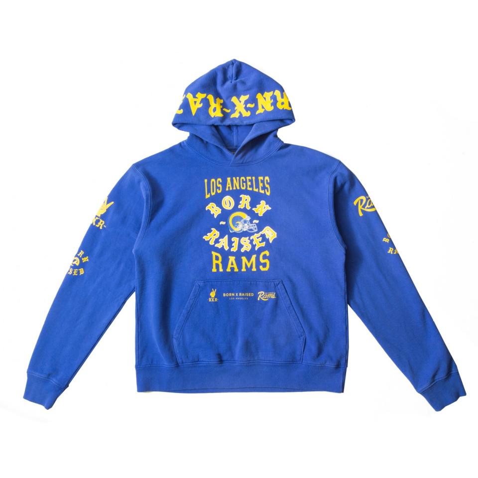 The Born X Raised and Los Angeles Rams collaboration included this hoodie.