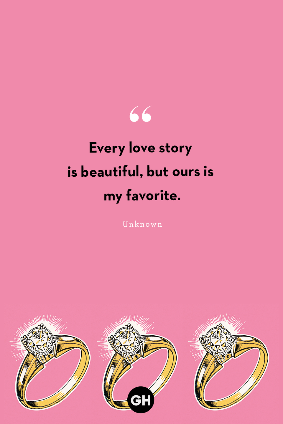 pink quote card with ring graphic