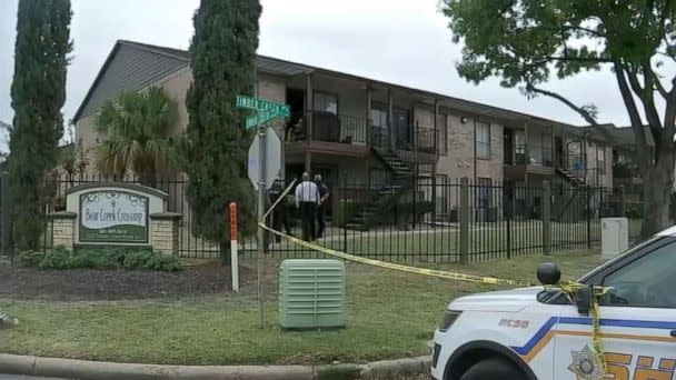 PHOTO: An 8-year-old boy has been killed after his brother accidentally shot him with a shotgun while playing with it in the family home at the Bear Creek Apartments some 20 miles west of downtown Houston, Texas, on Monday, Oct. 24, 2022. (ABC News / KTRK)