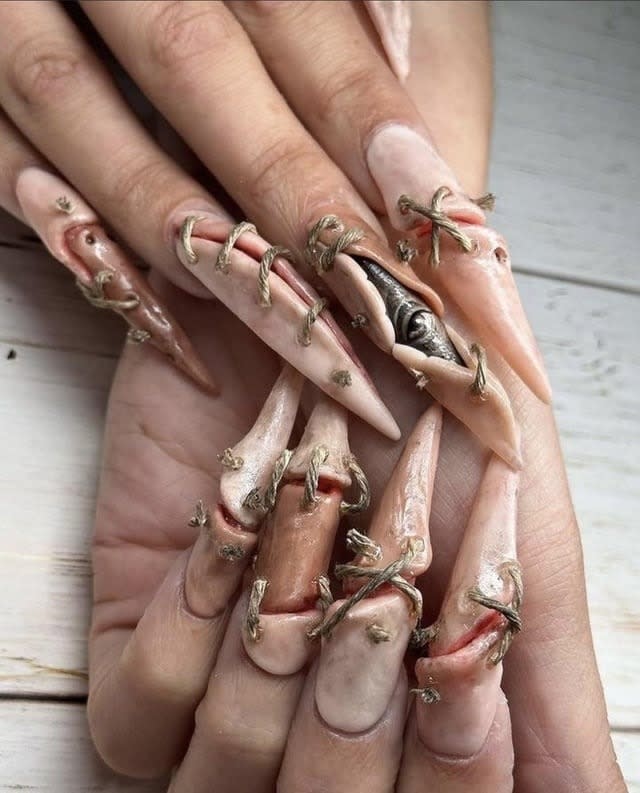 Closeup of someone's nails