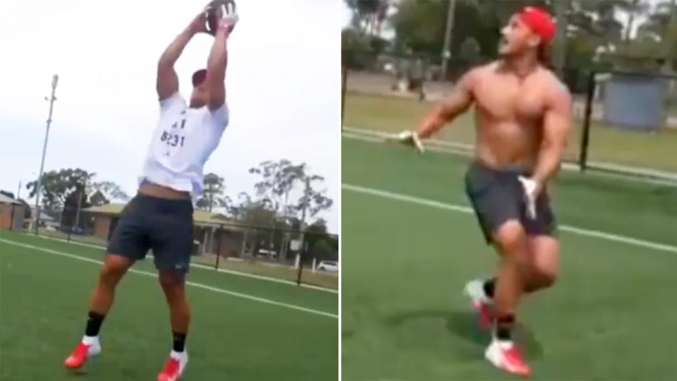 Valentine Holmes clearly wants to be a wide receiver. Image: Valentine Holmes/Instagram