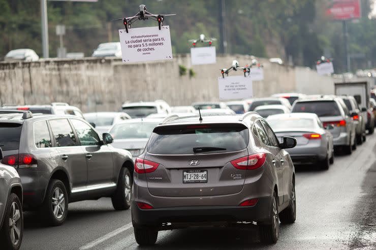 Uber rush hour promo with drones
