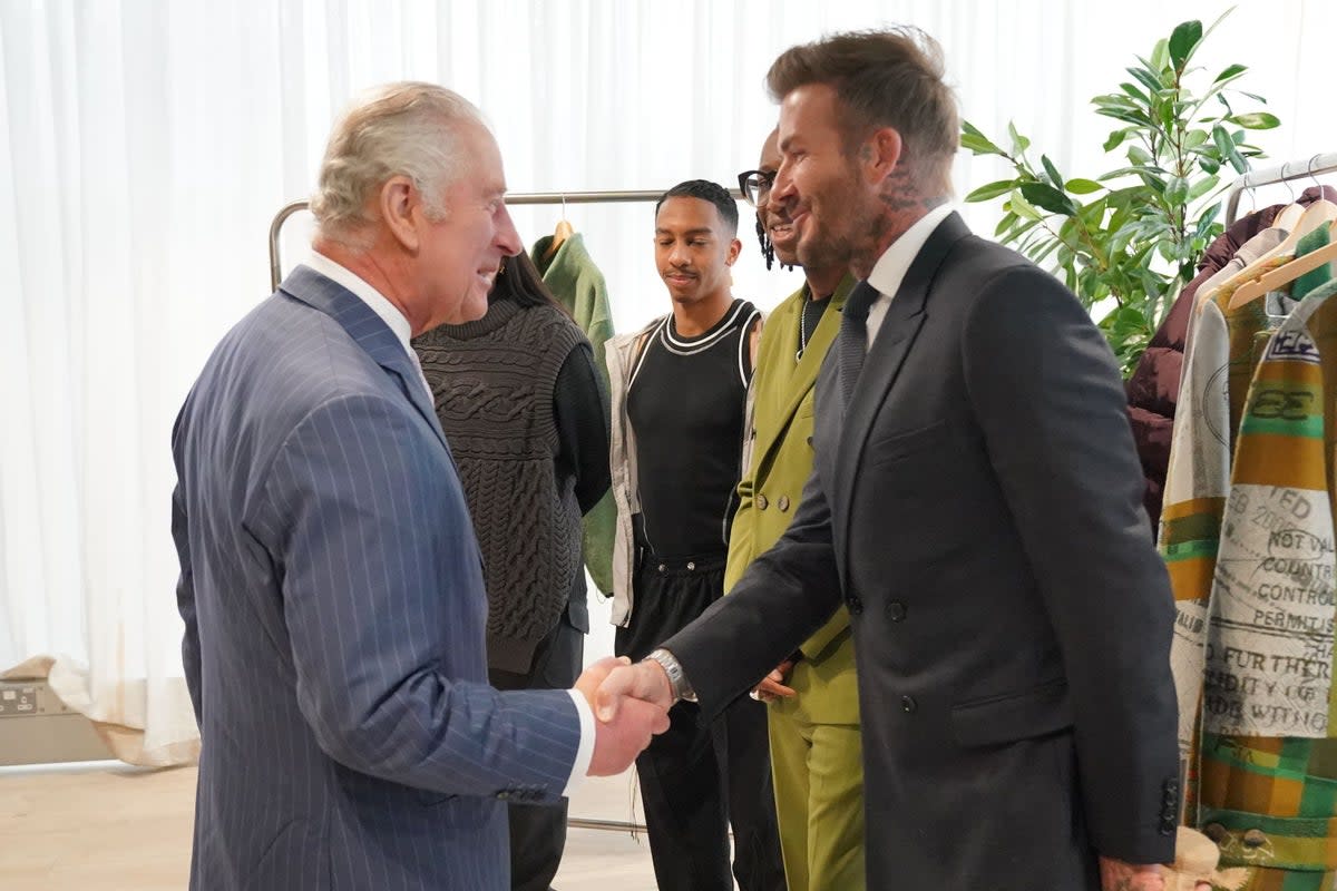 David Beckham said he was ‘very excited’ to meet King Charles III at a fashion award show held at 180 Studios  (PA Wire)