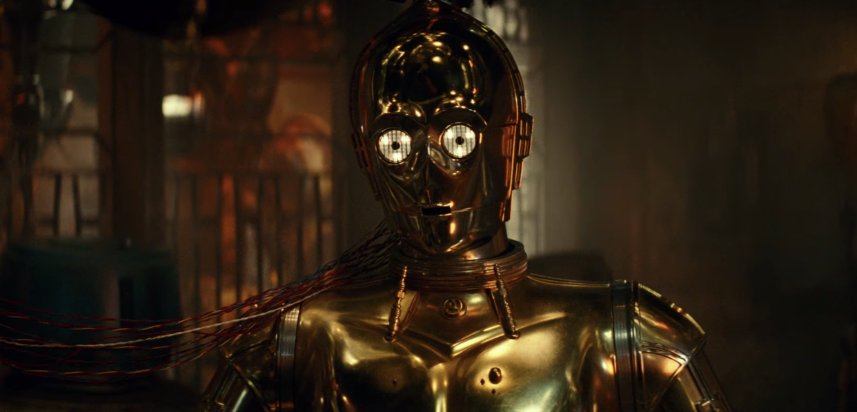 Is C-3PO doomed? The 'Star Wars' fixture could be making his final appearance in 'The Rise of Skywalker.' (Photo: Lucasfilm)