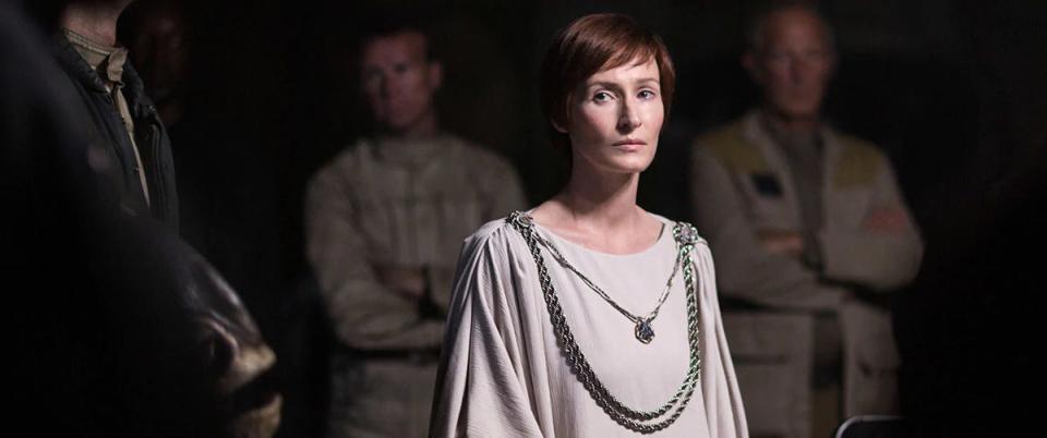 Mon Mothma (Genevieve O'Reilly) leads the Rebel Alliance against the Empire in "Rogue One: A Star Wars Story."