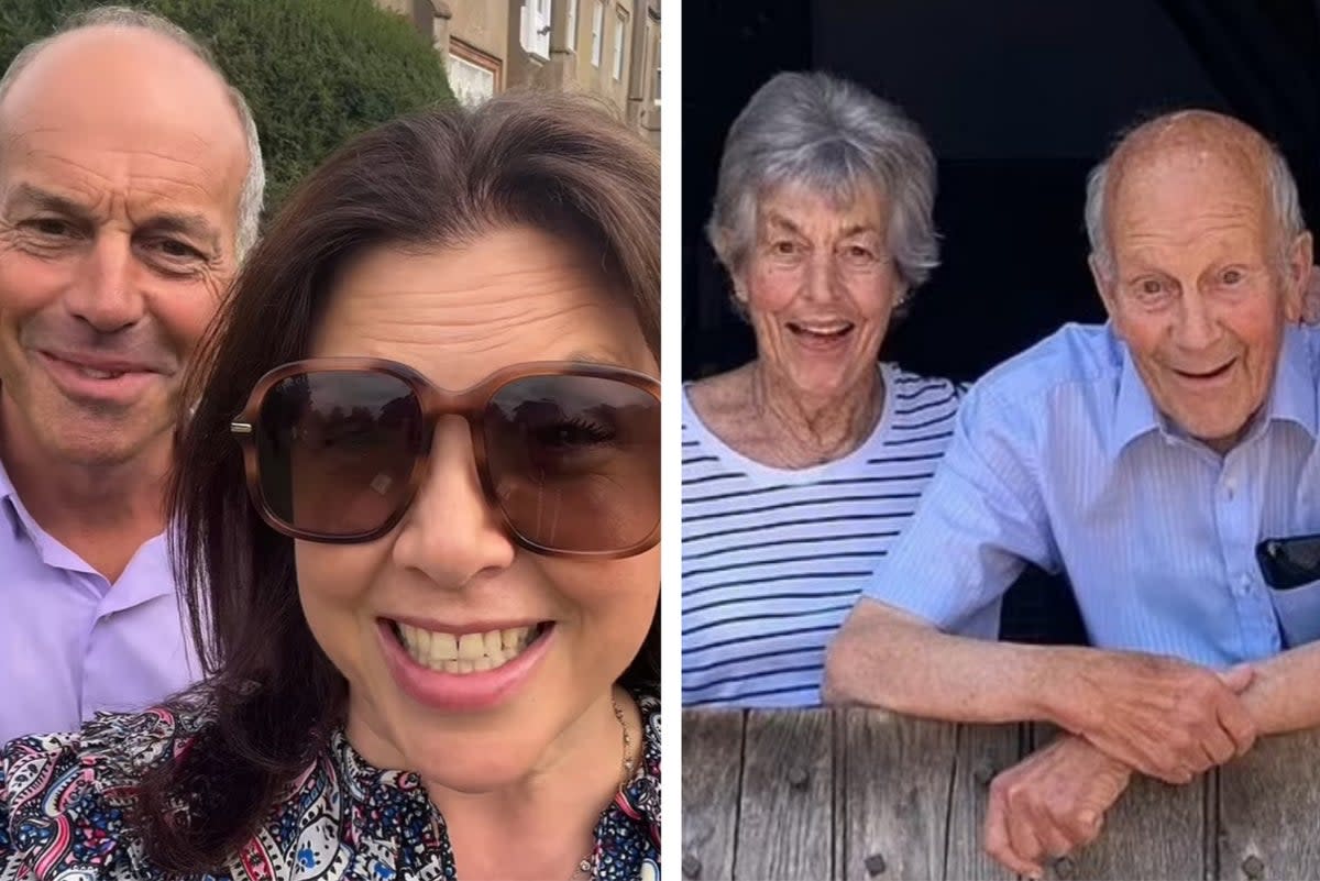 Kirstie Allsopp captured Phil Spencer back at work following his parents’ (R) deaths three weeks ago  (Instagram/ Kirstie Allsopp / Phil Spencer)