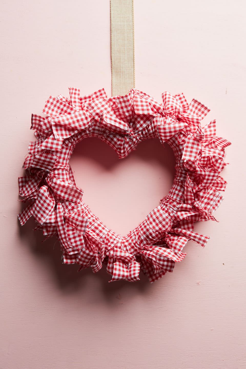 Gingham Wrapped Heart Shaped Wreath